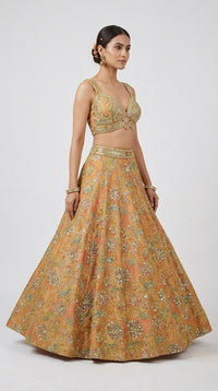 YELLOW MIRROR EMBROIDERED LEHENGA CHOLI SET