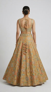 YELLOW MIRROR EMBROIDERED LEHENGA CHOLI SET