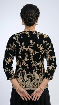 BLACK JACKET SHARARA SUIT SET