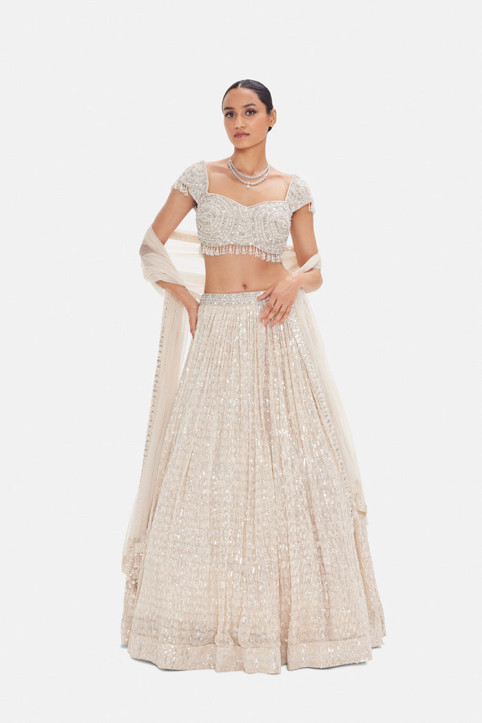 IVORY EMBROIDERED LEHENGA CHOLI
