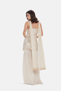 Designer ivory sequins sharara set for wedding, reception, engagement and festive occasions