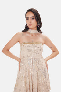 BEIGE SEQUINS EMBROIDERED SHARARA SET
