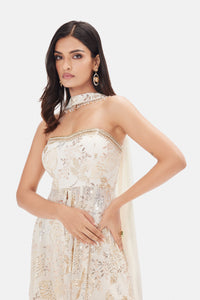 IVORY SEQUINS EMBROIDERED SHARARA SET