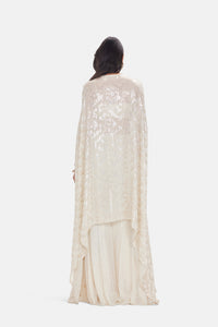 IVORY SEQUINS EMBROIDERED KAFTAN SET
