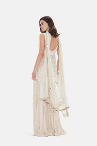 IVORY SHARARA SET WITH INTRICATE EMBROIDERY