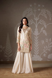 IVROY THREAD EMBROIDERED TISSUE SHARARA SET | Nishly Fashion House