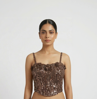 GOLD SHIMMER CORSET PRE DRAPED SAREE
