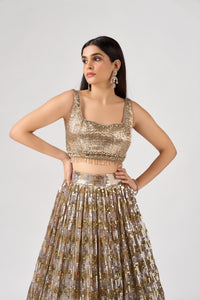 ROSE GOLD SEQUINS EMBROIDERED LEHENGA SET