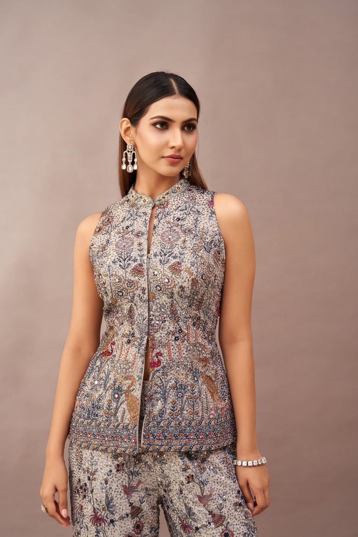 ACE SEQUINS EMBROIDERED SHARARA SET