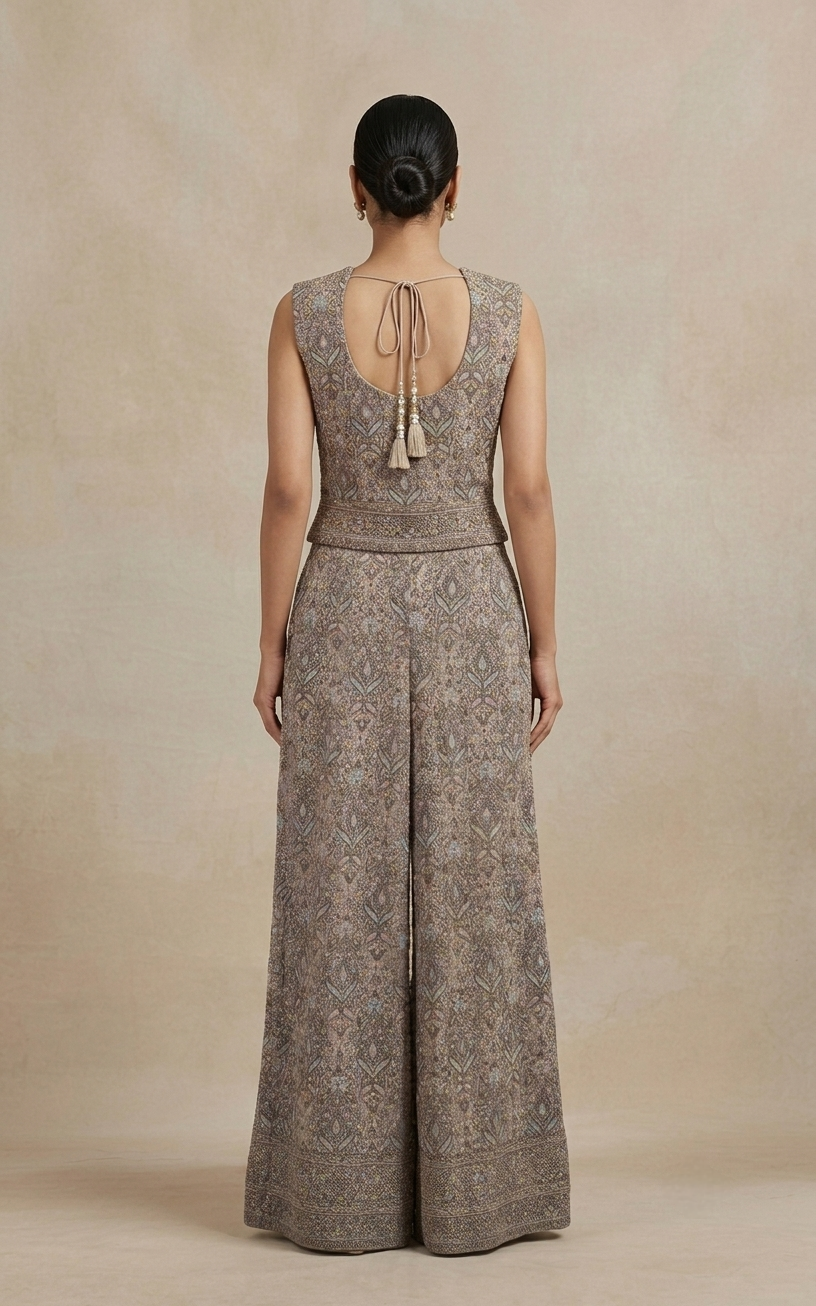 ACE THREAD EMBROIDERED SHARARA SET