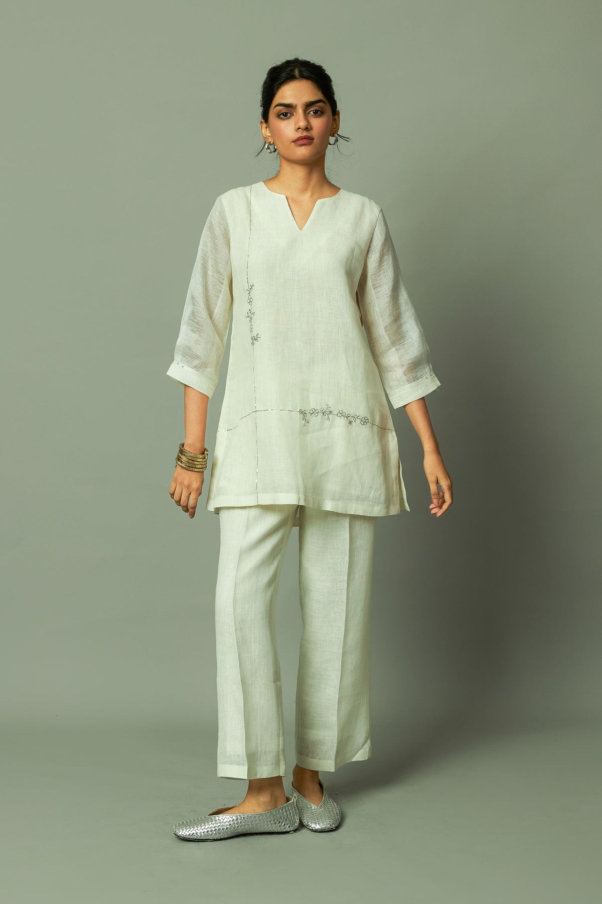 PITA WORK ZARI LINEN CO-ORD SET
