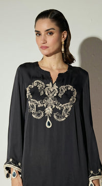 BLACK CREPE EMBROIDERED CO-ORD SET