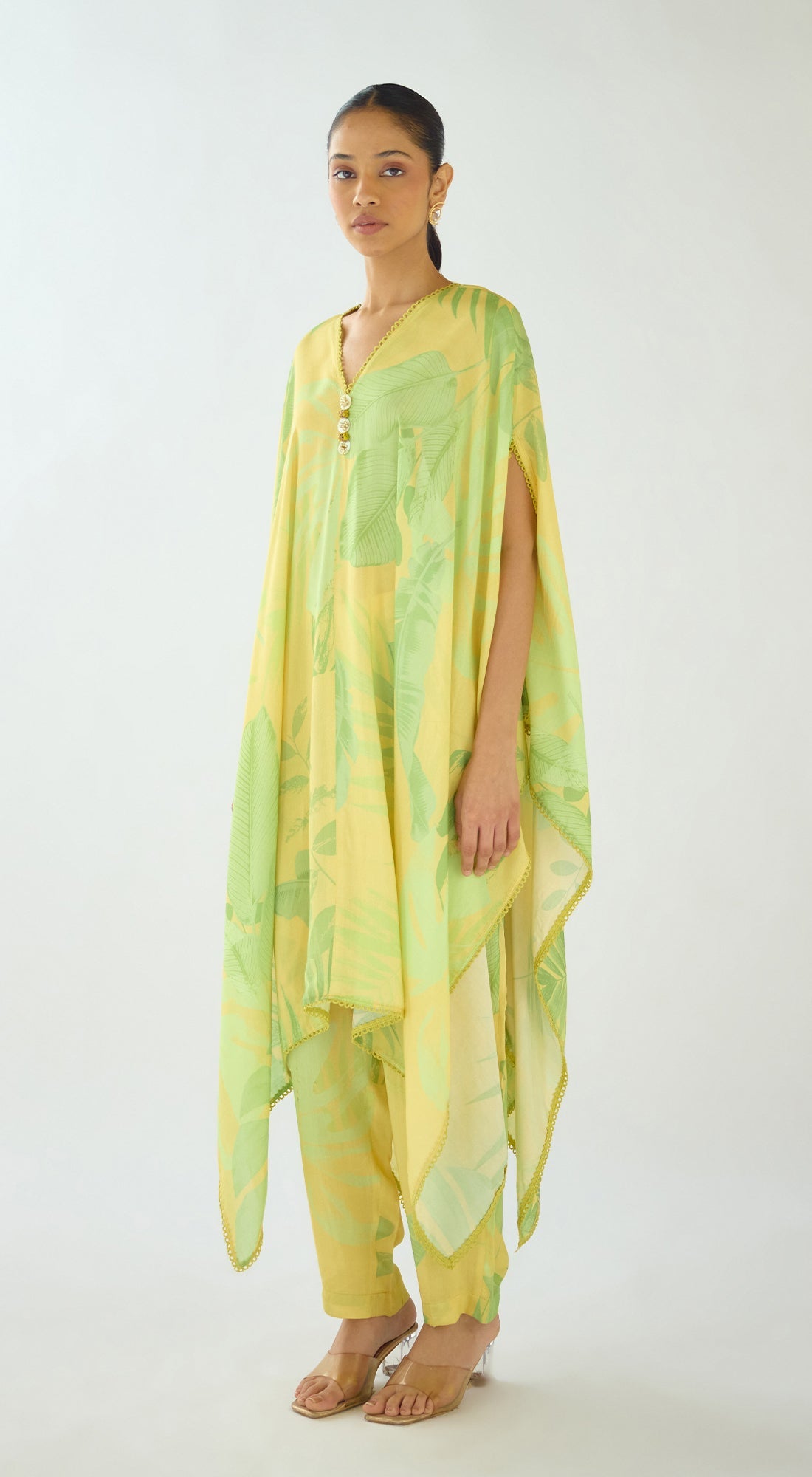 YELLOW MUSLIN PRINTED CO-ORD SET