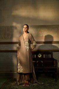 MOUSE THREAD EMBROIDERED LINEN KURTA SET WITH DUPATTA