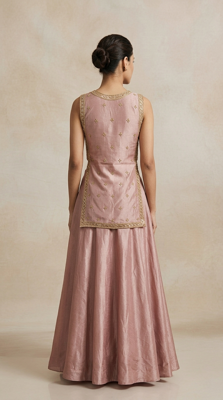 Pink tissue silk designer lehenga set for weddings and festive occasions