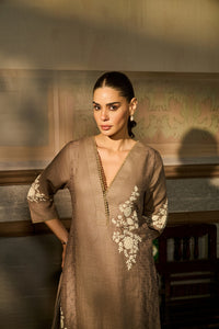 MOUSE THREAD EMBROIDERED LINEN KURTA SET WITH DUPATTA