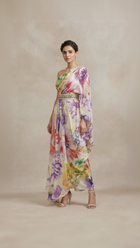 MULTICOLOUR EMBROIDERED ONE SIDE CARNIVAL DRESS