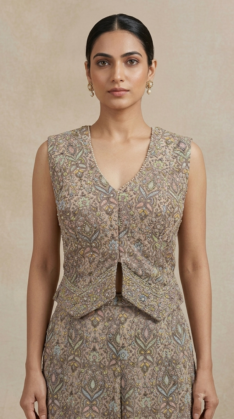 ACE THREAD EMBROIDERED SHARARA SET