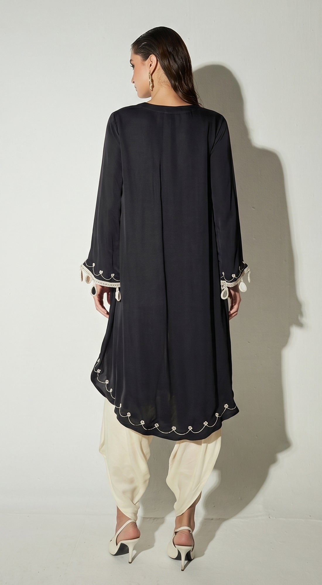 BLACK CREPE EMBROIDERED CO-ORD SET