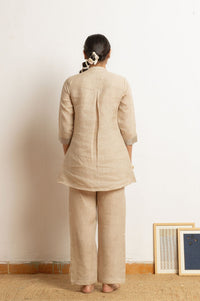 LINEN ZARI NATURAL CO-ORD SET