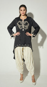 BLACK CREPE EMBROIDERED CO-ORD SET